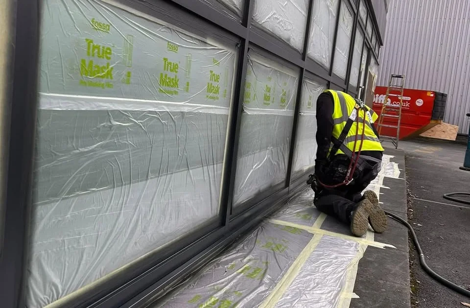 Curtain wall respraying, Manchester
